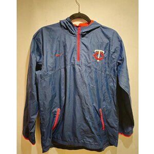 Minnesota Twins Baseball Mens Windbreaker Hoodie Jacket Navy Blue Large